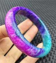 Load image into Gallery viewer, 10% OFF- 57/58/59mm Certified Natural Lavender 3-Color Emerald A*Jade Handcarved Original Lucky Bracelet Bangle