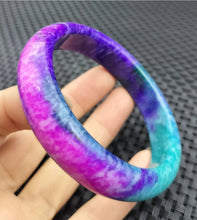 Load image into Gallery viewer, 10% OFF- 57/58/59mm Certified Natural Lavender 3-Color Emerald A*Jade Handcarved Original Lucky Bracelet Bangle