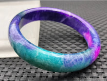 Load image into Gallery viewer, 10% OFF- 57/58/59mm Certified Natural Lavender 3-Color Emerald A*Jade Handcarved Original Lucky Bracelet Bangle