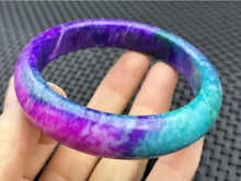 Load image into Gallery viewer, 10% OFF- 57/58/59mm Certified Natural Lavender 3-Color Emerald A*Jade Handcarved Original Lucky Bracelet Bangle