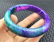 Load image into Gallery viewer, 10% OFF- 57/58/59mm Certified Natural Lavender 3-Color Emerald A*Jade Handcarved Original Lucky Bracelet Bangle