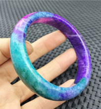 Load image into Gallery viewer, 10% OFF- 57/58/59mm Certified Natural Lavender 3-Color Emerald A*Jade Handcarved Original Lucky Bracelet Bangle