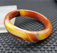 Load image into Gallery viewer, 10% OFF- 60/61/62mm Certified Natural Yellow Gold Red Emerald A*Jade Handcarved Original Lucky Bracelet Bangle 961