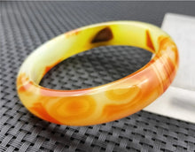 Load image into Gallery viewer, 10% OFF- 60/61/62mm Certified Natural Yellow Gold Red Emerald A*Jade Handcarved Original Lucky Bracelet Bangle 955