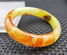Load image into Gallery viewer, 10% OFF- 60/61/62mm Certified Natural Yellow Gold Red Emerald A*Jade Handcarved Original Lucky Bracelet Bangle 955