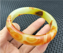 Load image into Gallery viewer, 10% OFF- 60/61/62mm Certified Natural Yellow Gold Red Emerald A*Jade Handcarved Original Lucky Bracelet Bangle 955
