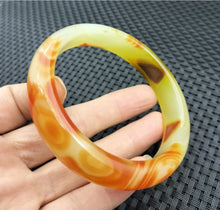 Load image into Gallery viewer, 10% OFF- 60/61/62mm Certified Natural Yellow Gold Red Emerald A*Jade Handcarved Original Lucky Bracelet Bangle 955