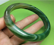 Load image into Gallery viewer, 10% OFF- 62/63/64mm Certified Natural Lavender Emerald A*Jade Handcarved Original Lucky Bracelet Bangle