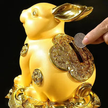 Load image into Gallery viewer, Chinese Feng Shui Good Fortune Wealth Gold Money Rabbit Statue Home/Office Decor Sculpture Craft Living Room TV Cabinet Fortune Ornament Housewarming Gift