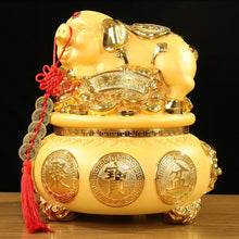 Load image into Gallery viewer, Chinese Feng Shui Good Fortune Wealth Gold Money Piggy Bank Statue Home/Office Decor Sculpture Craft Living Room TV Cabinet Fortune Ornament Housewarming Gift