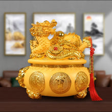 Load image into Gallery viewer, Chinese Feng Shui Good Fortune Wealth Gold Money Dragon Statue Home/Office Decor Sculpture Craft Living Room TV Cabinet Fortune Ornament Housewarming Gift