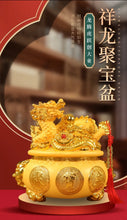 Load image into Gallery viewer, Chinese Feng Shui Good Fortune Wealth Gold Money Dragon Statue Home/Office Decor Sculpture Craft Living Room TV Cabinet Fortune Ornament Housewarming Gift
