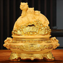Load image into Gallery viewer, Chinese Feng Shui Good Fortune Wealth Gold Money 3 Tigers Statue Home/Office Decor Sculpture Craft Living Room TV Cabinet Fortune Ornament Housewarming Gift