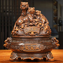 Load image into Gallery viewer, Chinese Feng Shui Good Fortune Wealth Gold Money 3 Tigers Statue Home/Office Decor Sculpture Craft Living Room TV Cabinet Fortune Ornament Housewarming Gift