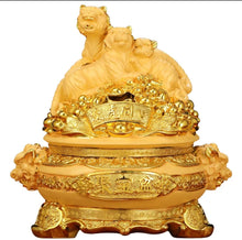 Load image into Gallery viewer, Chinese Feng Shui Good Fortune Wealth Gold Money 3 Tigers Statue Home/Office Decor Sculpture Craft Living Room TV Cabinet Fortune Ornament Housewarming Gift