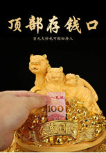 Load image into Gallery viewer, Chinese Feng Shui Good Fortune Wealth Gold Money 3 Tigers Statue Home/Office Decor Sculpture Craft Living Room TV Cabinet Fortune Ornament Housewarming Gift