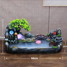 Load image into Gallery viewer, 26"/66cm Chinese Feng Shui Lucky Wealth Rockery Waterfall Fountain Statue Home/Office Decor Sculpture Craft Living Room TV Cabinet Fortune Ornament Housewarming Gift
