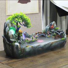 Load image into Gallery viewer, 26"/66cm Chinese Feng Shui Lucky Wealth Rockery Waterfall Fountain Statue Home/Office Decor Sculpture Craft Living Room TV Cabinet Fortune Ornament Housewarming Gift