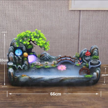 Load image into Gallery viewer, 26"/66cm Chinese Feng Shui Lucky Wealth Rockery Waterfall Fountain Statue Home/Office Decor Sculpture Craft Living Room TV Cabinet Fortune Ornament Housewarming Gift