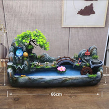 Load image into Gallery viewer, 26"/66cm Chinese Feng Shui Lucky Wealth Rockery Waterfall Fountain Statue Home/Office Decor Sculpture Craft Living Room TV Cabinet Fortune Ornament Housewarming Gift