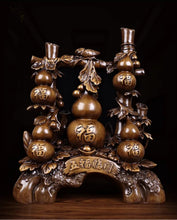 Load image into Gallery viewer, Chinese Feng Shui Good Fortune Wealth Gold Money Gourds Statue Home/Office Decor Sculpture Craft Living Room TV Cabinet Fortune Ornament Housewarming Gift
