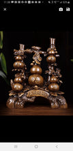 Load image into Gallery viewer, Chinese Feng Shui Good Fortune Wealth Gold Money Gourds Statue Home/Office Decor Sculpture Craft Living Room TV Cabinet Fortune Ornament Housewarming Gift