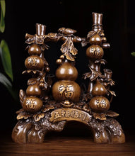 Load image into Gallery viewer, Chinese Feng Shui Good Fortune Wealth Gold Money Gourds Statue Home/Office Decor Sculpture Craft Living Room TV Cabinet Fortune Ornament Housewarming Gift