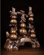 Load image into Gallery viewer, Chinese Feng Shui Good Fortune Wealth Gold Money Gourds Statue Home/Office Decor Sculpture Craft Living Room TV Cabinet Fortune Ornament Housewarming Gift
