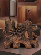 Load image into Gallery viewer, Chinese Feng Shui Good Fortune Wealth Double Pen Holder Gold Money Cabbage Gold Fish Statue Home/Office Decor Sculpture Craft Living Room TV Cabinet Fortune Ornament Housewarming Gift