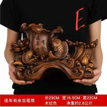 Load image into Gallery viewer, Chinese Feng Shui Good Fortune Wealth Double Pen Holder Gold Money Toad Statue Home/Office Decor Sculpture Craft Living Room TV Cabinet Fortune Ornament Housewarming Gift