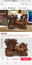 Load image into Gallery viewer, Chinese Feng Shui Good Fortune Wealth Double Pen Holder Gold Money Bamboo Statue Home/Office Decor Sculpture Craft Living Room TV Cabinet Fortune Ornament Housewarming Gift