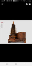 Load image into Gallery viewer, Chinese Feng Shui Good Fortune Wealth Double Pen Holder Gold Money Toad Statue Home/Office Decor Sculpture Craft Living Room TV Cabinet Fortune Ornament Housewarming Gift