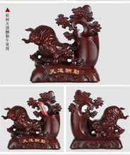 Load image into Gallery viewer, Chinese Feng Shui Good Fortune Wealth Double Pen Holder Gold Money 13-Layer Wenchang Temple Statue Home/Office Decor Sculpture Craft Living Room TV Cabinet Fortune Ornament Housewarming Gift