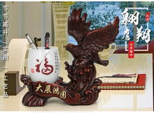 Load image into Gallery viewer, Chinese Feng Shui Good Fortune Wealth Double Pen Holder Gold Money Bamboo Statue Home/Office Decor Sculpture Craft Living Room TV Cabinet Fortune Ornament Housewarming Gift