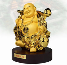 Load image into Gallery viewer, Chinese Feng Shui Good Fortune Wealth Blessing Happy Buddha Statue Home/Office Decor Sculpture Craft Living Room TV Cabinet Fortune Ornament Housewarming Gift