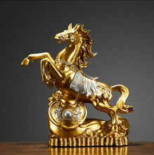 Load image into Gallery viewer, Chinese Feng Shui Good Fortune Wealth Gold Money Horse Statue Home/Office Decor Sculpture Craft Living Room TV Cabinet Fortune Ornament Housewarming Gift