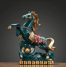 Load image into Gallery viewer, Chinese Feng Shui Good Fortune Wealth Gold Money Horse Statue Home/Office Decor Sculpture Craft Living Room TV Cabinet Fortune Ornament Housewarming Gift