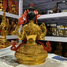 Load image into Gallery viewer, Chinese Feng Shui Good Fortune Wealth Blessing Guanyin Bronze Statue Home/Office Decor Sculpture Craft Living Room TV Cabinet Fortune Ornament Housewarming Gift