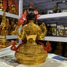 Load image into Gallery viewer, Chinese Feng Shui Good Fortune Wealth Blessing Guanyin Bronze Copper Statue Home/Office Decor Sculpture Craft Living Room TV Cabinet Fortune Ornament Housewarming Gift