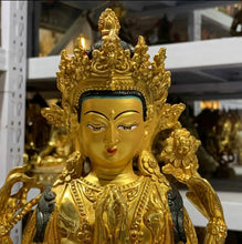 Load image into Gallery viewer, Chinese Feng Shui Good Fortune Wealth Blessing Guanyin Bronze Statue Home/Office Decor Sculpture Craft Living Room TV Cabinet Fortune Ornament Housewarming Gift