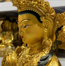 Load image into Gallery viewer, Chinese Feng Shui Good Fortune Wealth Blessing Guanyin Bronze Statue Home/Office Decor Sculpture Craft Living Room TV Cabinet Fortune Ornament Housewarming Gift