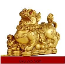 Load image into Gallery viewer, A Pair of Chinese Feng Shui Good Fortune Wealth Gold Money Pixiu/Dragon/Lions Statue Home/Office Decor Sculpture Craft Living Room TV Cabinet Fortune Ornament Housewarming Gift