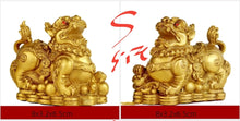 Load image into Gallery viewer, A Pair of Chinese Feng Shui Good Fortune Wealth Gold Money Pixiu/Dragon/Lions Statue Home/Office Decor Sculpture Craft Living Room TV Cabinet Fortune Ornament Housewarming Gift