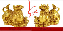 Load image into Gallery viewer, A Pair of Chinese Feng Shui Good Fortune Wealth Gold Money Pixiu/Dragon/Lions Statue Home/Office Decor Sculpture Craft Living Room TV Cabinet Fortune Ornament Housewarming Gift