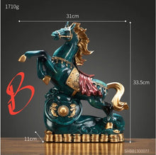 Load image into Gallery viewer, Chinese Feng Shui Good Fortune Wealth Gold Money Horse Statue Home/Office Decor Sculpture Craft Living Room TV Cabinet Fortune Ornament Housewarming Gift