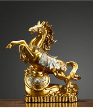 Load image into Gallery viewer, Chinese Feng Shui Good Fortune Wealth Gold Money Horse Statue Home/Office Decor Sculpture Craft Living Room TV Cabinet Fortune Ornament Housewarming Gift