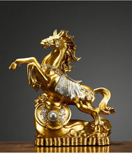 Load image into Gallery viewer, Chinese Feng Shui Good Fortune Wealth Gold Money Horse Statue Home/Office Decor Sculpture Craft Living Room TV Cabinet Fortune Ornament Housewarming Gift