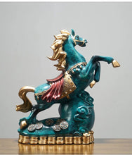 Load image into Gallery viewer, Chinese Feng Shui Good Fortune Wealth Gold Money Horse Statue Home/Office Decor Sculpture Craft Living Room TV Cabinet Fortune Ornament Housewarming Gift