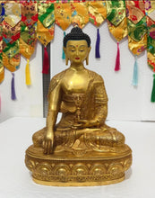 Load image into Gallery viewer, Chinese Feng Shui Good Fortune Wealth Blessing Gold Buddha Copper Statue Home/Office Decor Sculpture Craft Living Room TV Cabinet Fortune Ornament Housewarming Gift