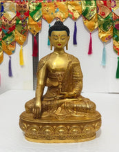 Load image into Gallery viewer, Chinese Feng Shui Good Fortune Wealth Blessing Gold Buddha Copper Statue Home/Office Decor Sculpture Craft Living Room TV Cabinet Fortune Ornament Housewarming Gift